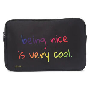 Rainbow Laptop Bag Black Laptop Case Ombre Words Inclusive Be Kind Rainbow LBGTQ